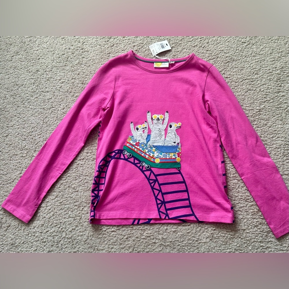 New Mini Boden Girls pink long sleeve
